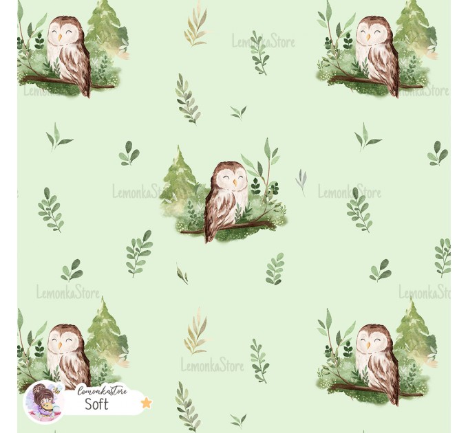 Forest spirit (Owl) exclusive [Coordinate] seamless pattern - Soft