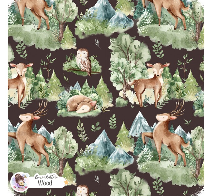 Forest spirit exclusive seamless pattern - Wood