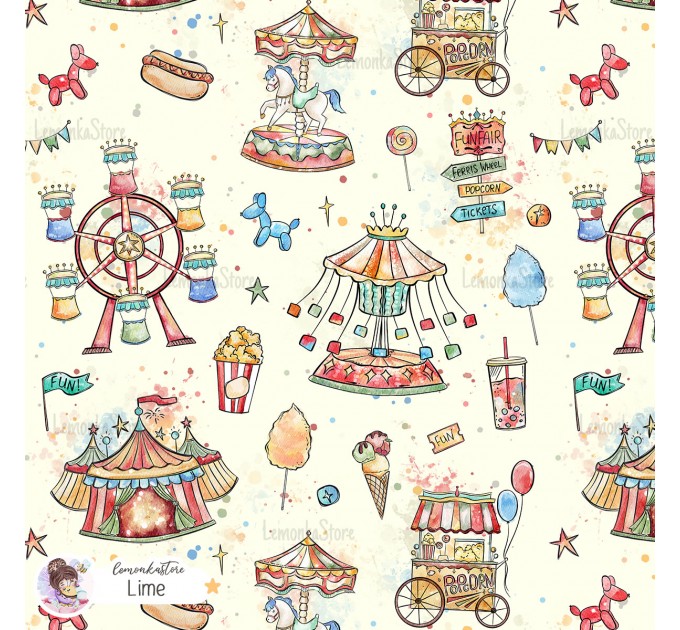 Fun Fair exclusive seamless pattern - Lime