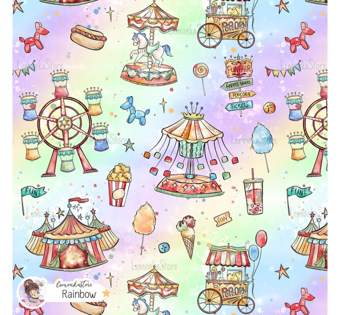 Fun Fair exclusive seamless pattern - Rainbow