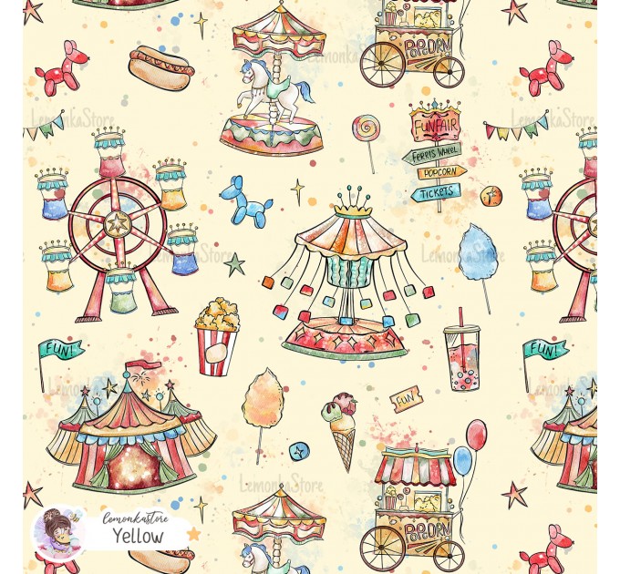 Fun Fair exclusive seamless pattern - Yellow