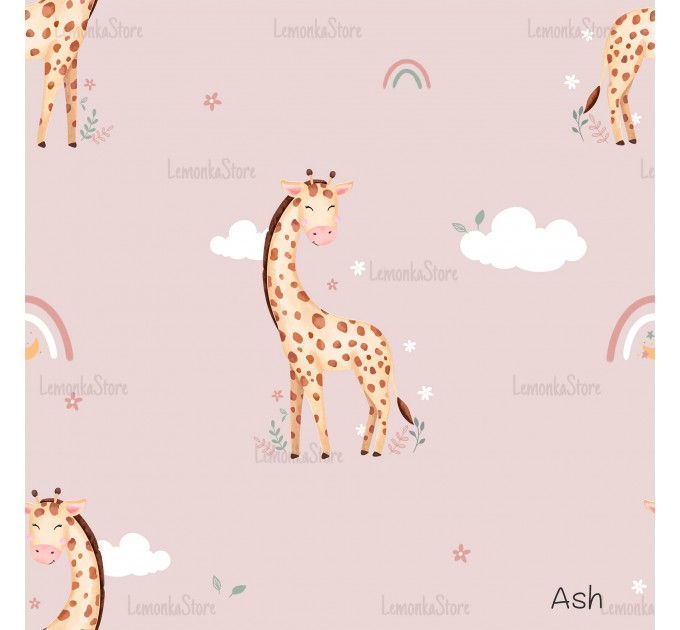 Giraffe Nicole exclusive seamless pattern - Ash