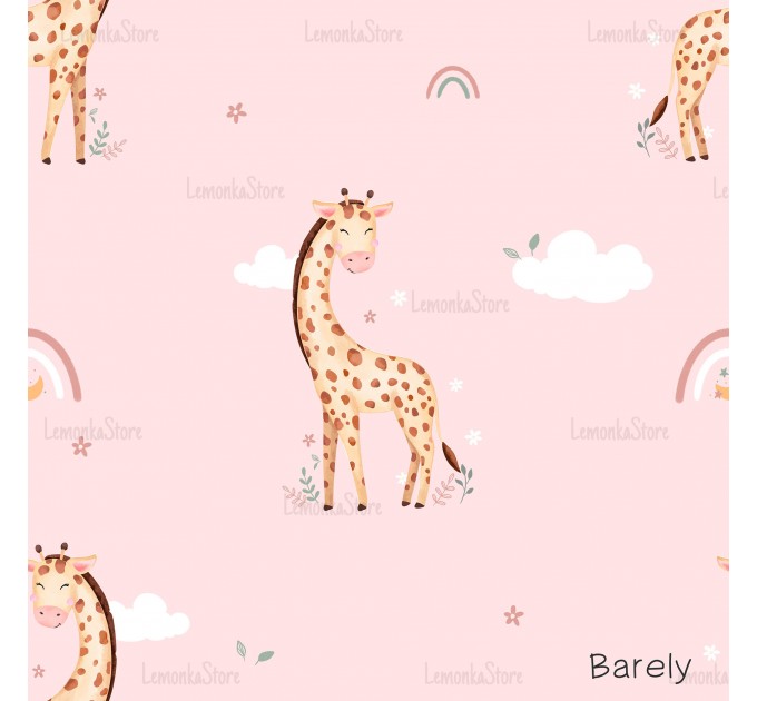 Giraffe Nicole exclusive seamless pattern - Barely