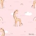 Giraffe Nicole exclusive seamless pattern - Barely