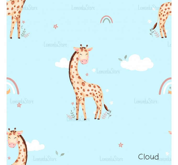 Giraffe Nicole exclusive seamless pattern - Cloud