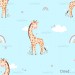 Giraffe Nicole exclusive seamless pattern - Cloud