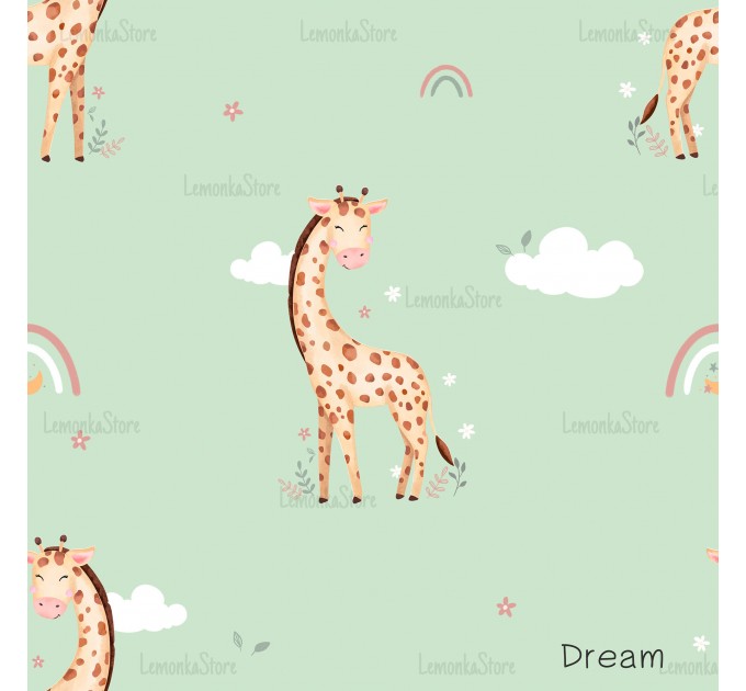 Giraffe Nicole exclusive seamless pattern - Dream