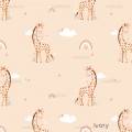 Giraffe Nicole exclusive seamless pattern - Ivory