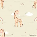 Giraffe Nicole exclusive seamless pattern - Meadow