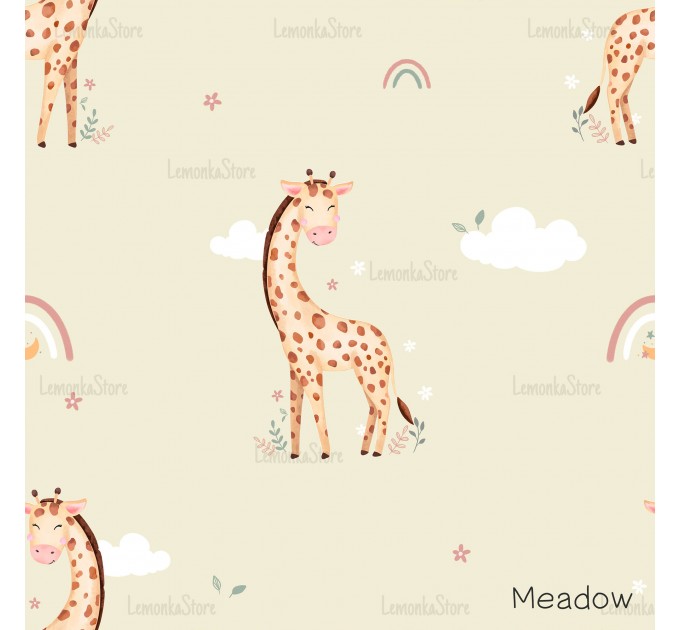 Giraffe Nicole exclusive seamless pattern - Meadow