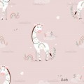 Giraffe Nicole Floral exclusive seamless pattern - Ash