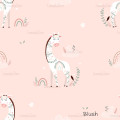 Giraffe Nicole Floral exclusive seamless pattern - Blush