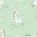 Giraffe Nicole Floral exclusive seamless pattern - Dream