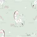 Giraffe Nicole Floral exclusive seamless pattern - Soft