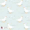 Goose and Dandelions exclusive seamless pattern - Light grey