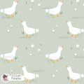 Goose and Dandelions exclusive seamless pattern - Pistachio