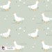 Goose and Dandelions exclusive seamless pattern - Pistachio