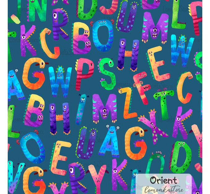 Halloween Alphabet Monsters exclusive seamless pattern - Orient