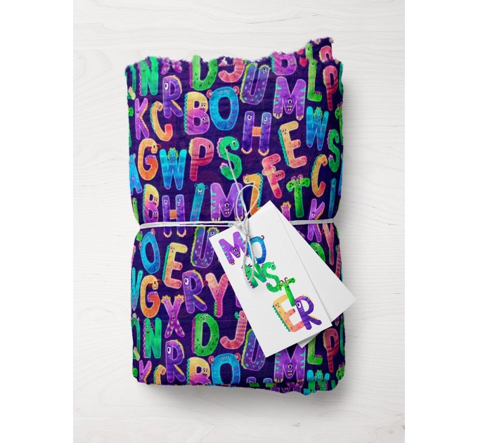 Halloween Alphabet Monsters exclusive seamless pattern - Grunge