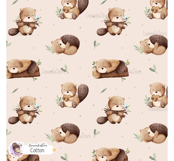 Little Beaver exclusive seamless pattern - Cotton