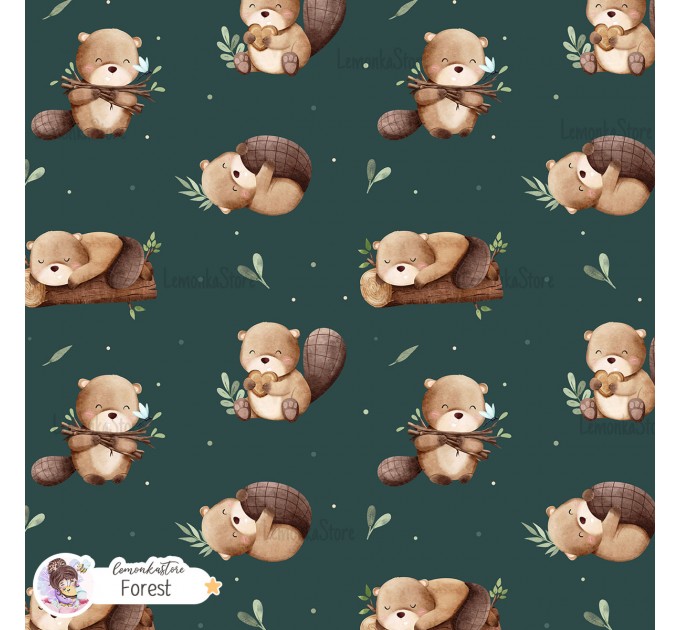 Little Beaver exclusive seamless pattern - Forest