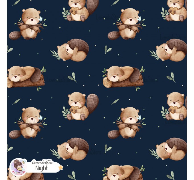 Little Beaver exclusive seamless pattern - Night