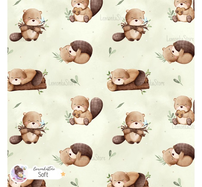 Little Beaver exclusive seamless pattern - Soft