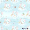 Little Elephant exclusive seamless pattern - Cloudy