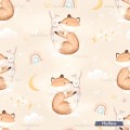 Little Fox with Bunny exclusive seamless pattern - Mellow