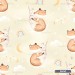 Little Fox with Bunny exclusive seamless pattern - Sand