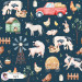 Little Farm exclusive seamless pattern - Night