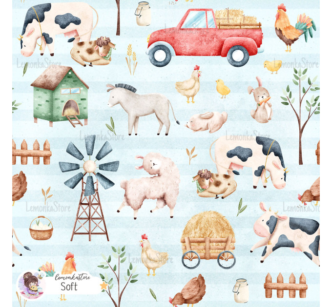 Little Farm exclusive seamless pattern - Soft