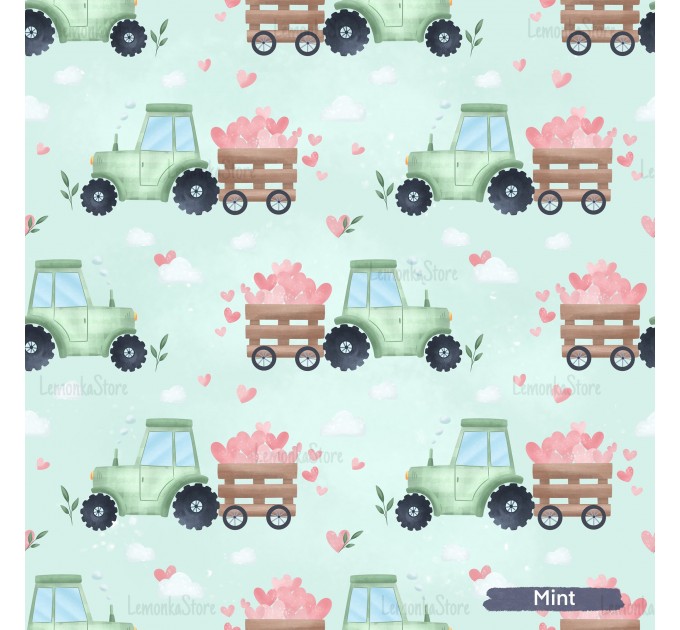 Loads of Love exclusive seamless pattern - Mint