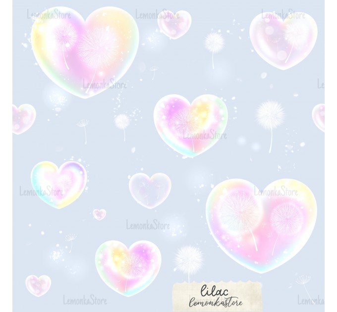 Magic hearts exclusive seamless pattern - Lilac