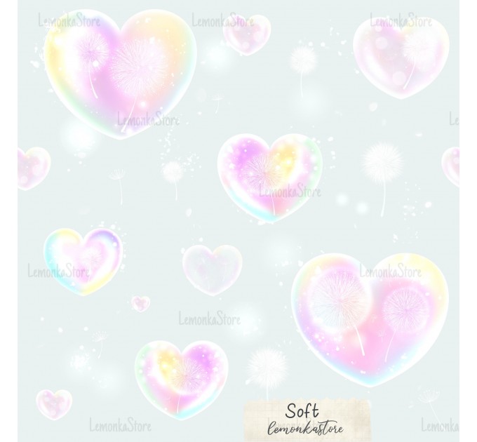 Magic hearts exclusive seamless pattern - Soft