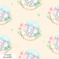 Mama and baby elephants exclusive seamless pattern - Cream