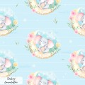 Mama and baby elephants exclusive seamless pattern - Daisy