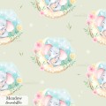 Mama and baby elephants exclusive seamless pattern - Meadow