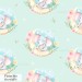 Mama and baby elephants exclusive seamless pattern - Pistachio