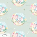 Mama and baby elephants exclusive seamless pattern - Sage