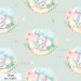 Mama and baby elephants exclusive seamless pattern - Sage