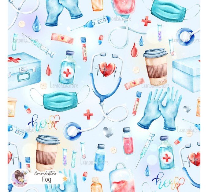 Medical exclusive seamless pattern - Fog