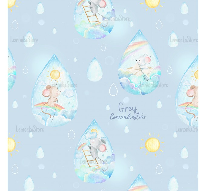 Mice in the raindrops exclusive pattern