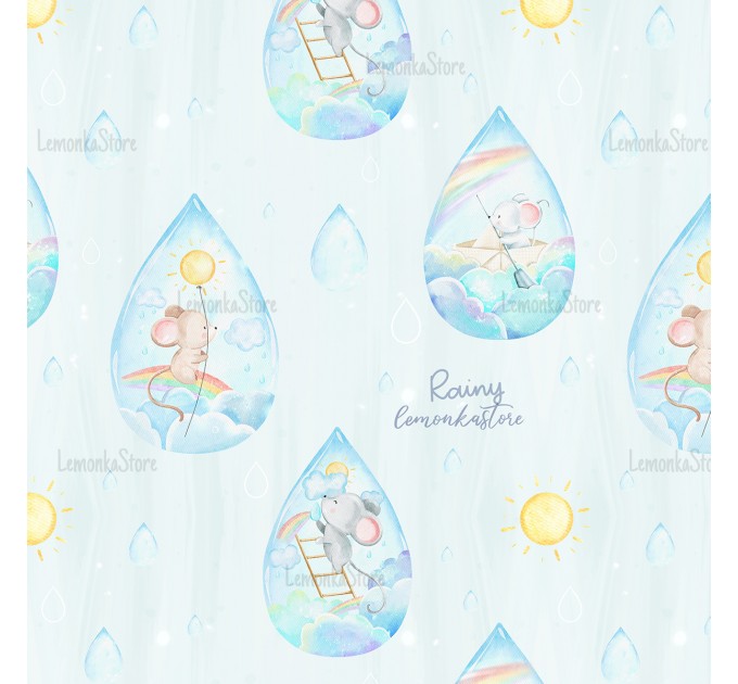 Mice in the raindrops exclusive pattern