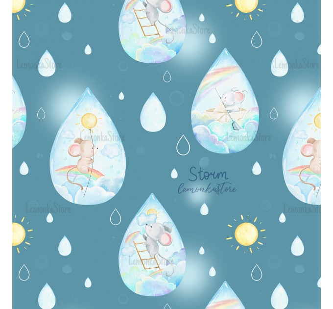 Mice in the raindrops exclusive pattern