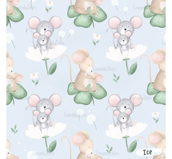 Mommy and mice exclusive seamless pattern - Ice