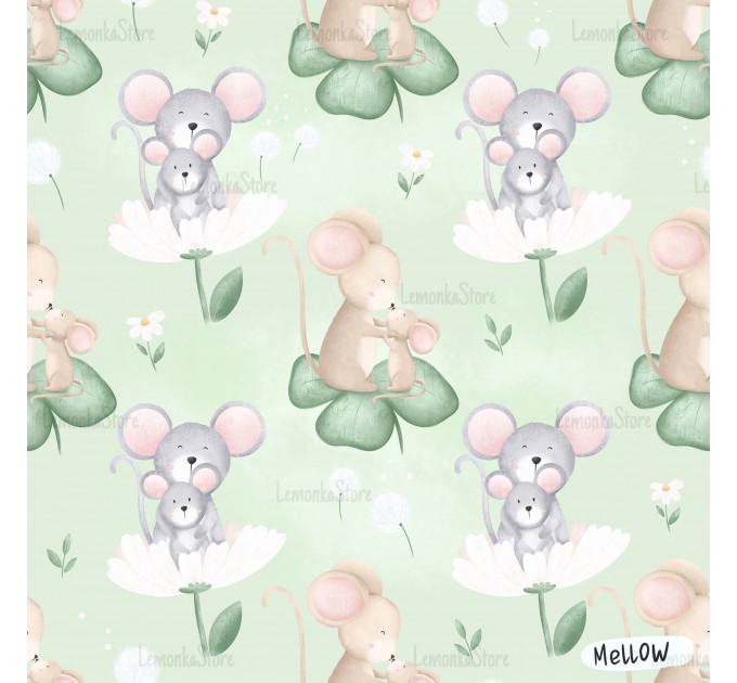 Mommy and mice exclusive seamless pattern - Mellow