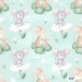 Mommy and mice exclusive seamless pattern - Mint