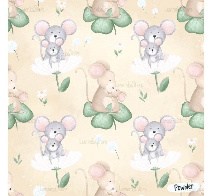 Mommy and mice exclusive seamless pattern - Powder