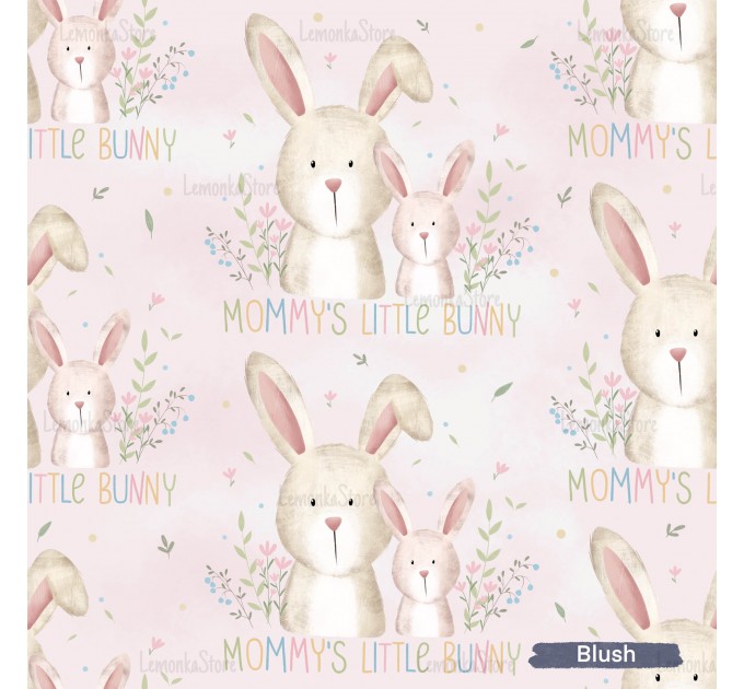 Mommy's little bunny exclusive seamless pattern - Blush